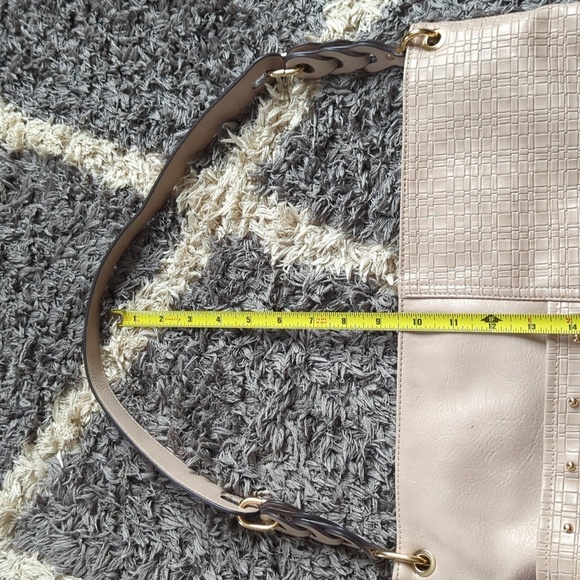 Rosetti Studded Hobo Bag in Cream with Gold Accents Lots of Storage - Picture 7 of 11